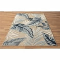 thumbnail image 1 of Blue & Beige Floral Stain Resistant Indoor & Outdoor Rectangle Area Rug - 5 x 7 ft., 1 of 1