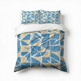 thumbnail image 1 of Blue Beige Geometric Pattern Bedding Set 3 Pcs Soft Microfiber Quilt Cover For Bedroom Decor, Comforter Cover With 2 Pillowcase, 1 of 5