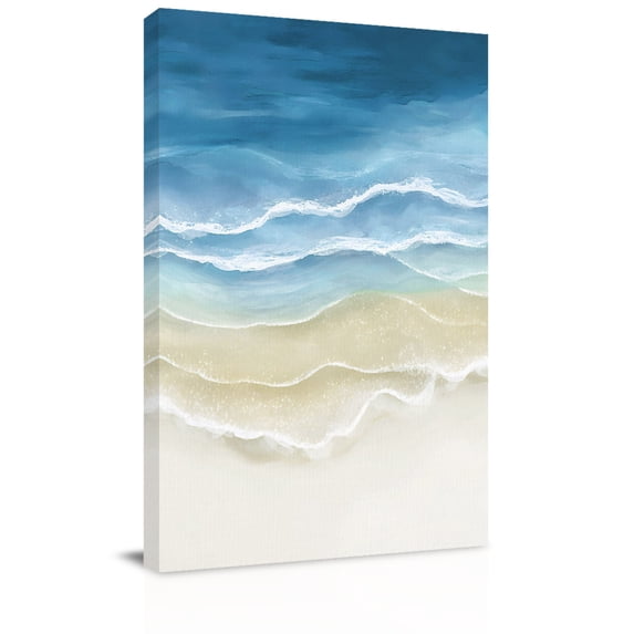 Blue Beige Gradient Beach Canvas Wall Art for Living Room, Abstracts ...