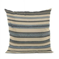 Blue & Beige Lanes Stripe Luxury Throw Pillow - 20 x 20 in.
