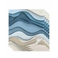 thumbnail image 1 of Blue Beige Ombre Cloth Napkins Washable Set of 4, Modern Abstract Moire Art Geometric Reusable Dinner Table Napkins Cloth Bulk for Weddings Kitchen Restaurants Hotel Events Parties 20 x 20 Inch, 1 of 9