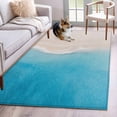 thumbnail image 1 of Blue Beige Ombre Coastal Area Rugs 3'x5', Washable Small Throw Rugs for Living Room Bedroom, Summer Beach Seaside Vacation Indoor Outdoor Rug Non-Slip Low Pile Carpet Runner Reversible Floor Mats, 1 of 8