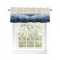 thumbnail image 1 of Blue Beige Ombre Curtain Valances for Windows, Minimalist Ocean Waves Linen Kitchen Valance Window Treatment, Light Filtering Block Curtains for Bathroom/Bedroom/Living Room 54'' x 18'', 1 of 9