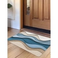 thumbnail image 1 of Blue Beige Ombre Door Mat&nbsp;Indoor Outdoor Entrance, Non Slip Small Rug for Kitchen Bathroom Entryway Rug, Geometric Moire Abstract Modern Washable Doormat Floor Mat 16x24 Inch, 1 of 8