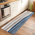 thumbnail image 1 of Blue Beige Runner Rug 2x6 FT, Non Slip Hallway Carpet, Modern Coastal Wave Abstract Art Washable Floor Carpet Throw Runner Carpet Long Rug for Entryway Kitchen Bedside Sliding Door, 1 of 9