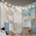 thumbnail image 1 of Blue Beige Small Tapestry for Bedroom Wall Hanging Tapestry, Modern Abstract Color Blocks Ceiling Backdrop Tapestries Poster Blanket Wall Decor for Teens Room Living Room Dorm 23" x 28", 1 of 8