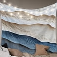 thumbnail image 1 of Blue Beige Small Tapestry for Bedroom Wall Hanging Tapestry, Modern Coastal Wave Abstract Art Ceiling Backdrop Tapestries Poster Blanket Wall Decor for Teens Room Living Room Dorm 23" x 28", 1 of 2