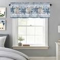 thumbnail image 1 of Blue Beige Starfish Ocean Valances for Windows,Kitchen Valance Rod Pocket Short Curtain, Summer Ocean Plant Valance Curtain Window Valances for Bedroom Bathroom Living Room 42x18in, 1 of 9
