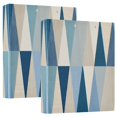 Blue Beige Triangles Round Ring Binder 3 Rings 1.5