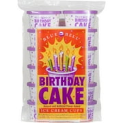 Blue Bell Birthday Cake Ice Cream Cups, 3.0 fl oz, 12 Count