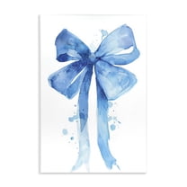 Stupell Industries Blue Bell Bow Illustration Wall Plaque Art, design by LSR Design Studio