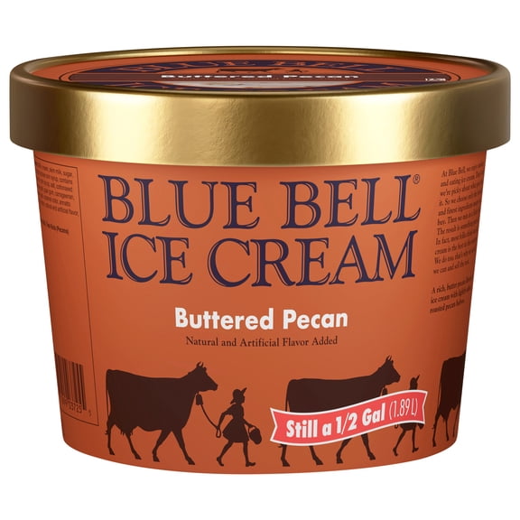 Blue Bell Buttered Pecan Ice Cream Half Gallon, 64 fl oz