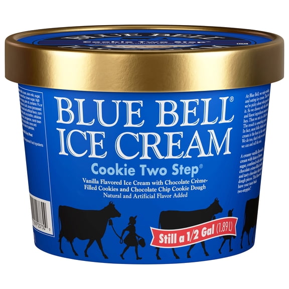 Blue Bell Cookie Two Step Ice Cream Half Gallon, 64 fl oz