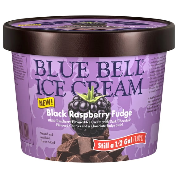 Blue Bell Black Raspberry Fudge Ice Cream Half Gallon, 64 fl oz