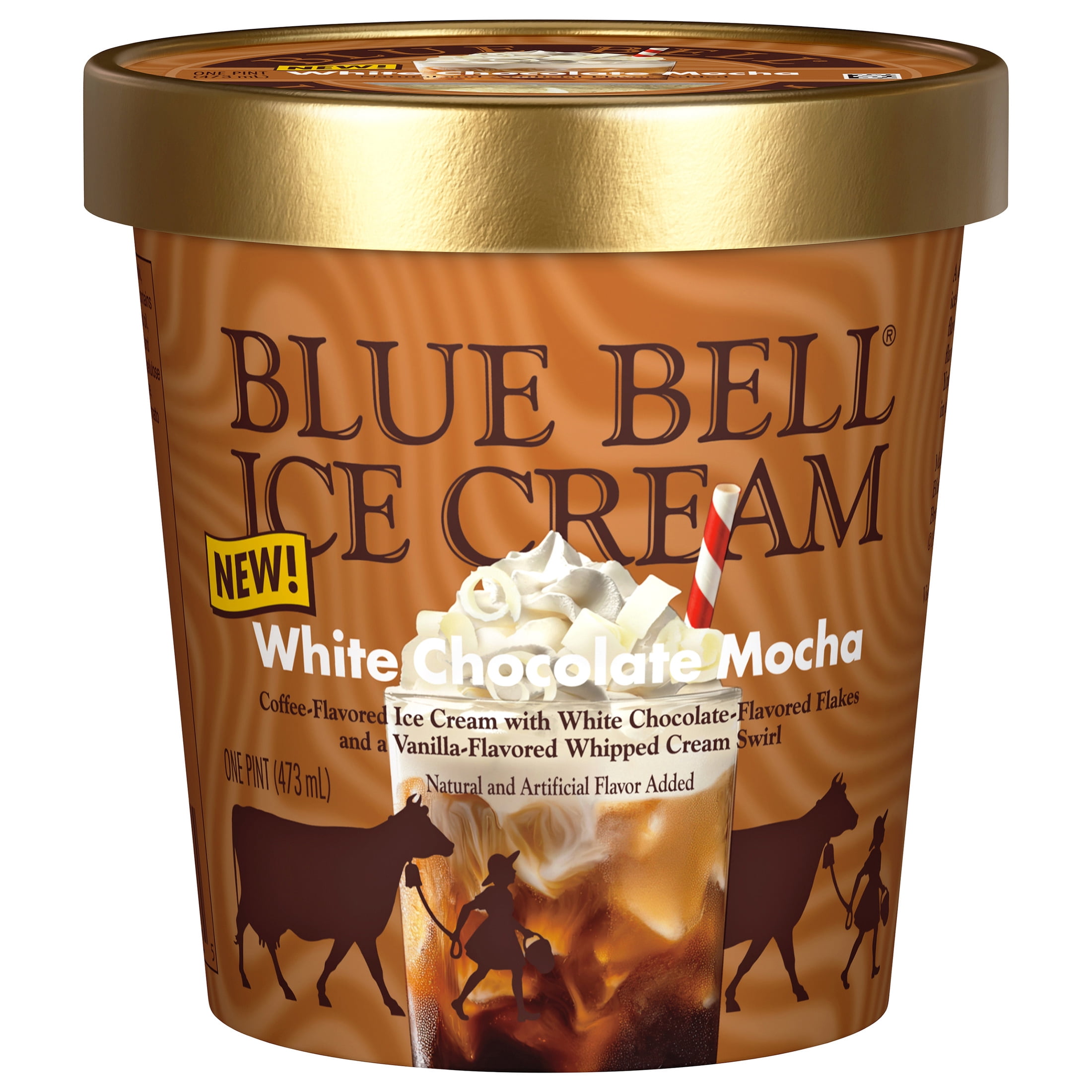Blue Bell White Chocolate Mocha Ice Cream Pint, 16 fl oz