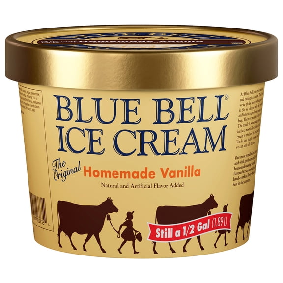 Blue Bell Homemade Vanilla Ice Cream Half Gallon, 64 fl oz
