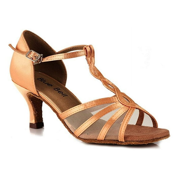 Blue Bell Shoes HANDMADE Women's Ballroom Wedding Competition Dance Shoes Lacey - Flesh - 2.5" -9