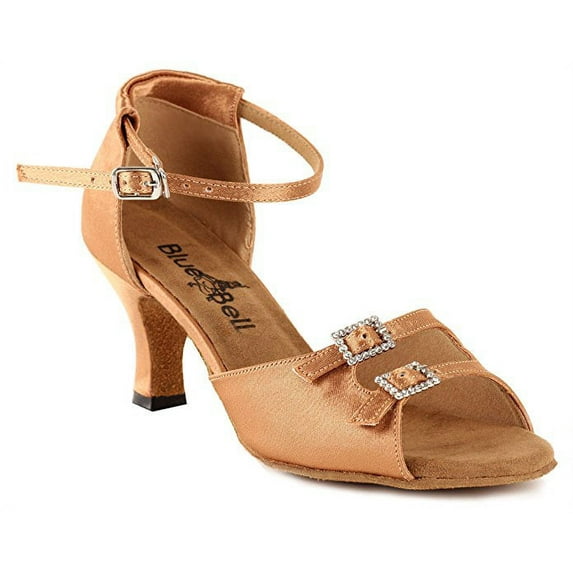 Blue Bell Shoes HANDMADE Women's Ballroom Wedding Competition Dance Shoes Mary - Tan - 2.5" -7.5