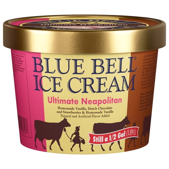 Blue Bell Ultimate Neapolitan Ice Cream Half Gallon, 64 fl oz