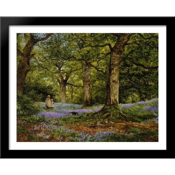 Blue Bells 36x28 Large Black Wood Framed Print Art by Benjamin Williams Leader