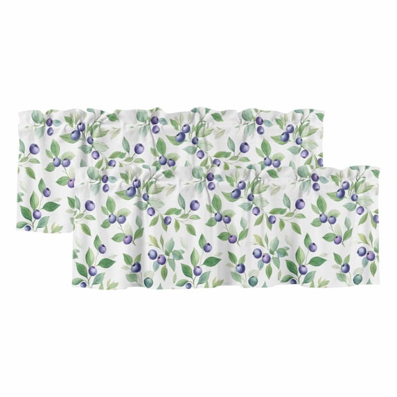 Blue Berry Curtain Valances for Windows, Kitchen Valance Window ...