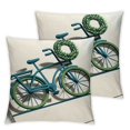 thumbnail image 1 of Blue Bicycle with Linen Throw Waist Pillow Case Decorative Cushion Cover Winter Outdoor Decor Pillows for Sofa Couch Pillowcases, 1 of 6
