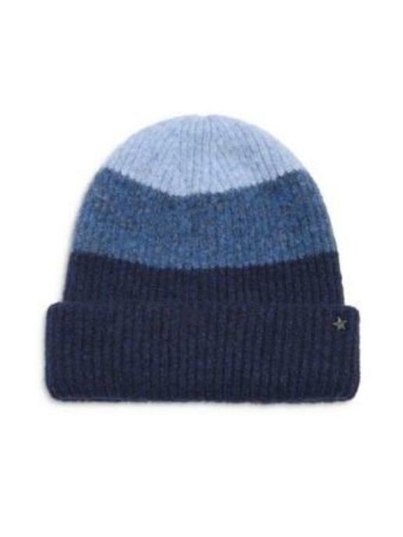 Star Charm Color Block Beanie
