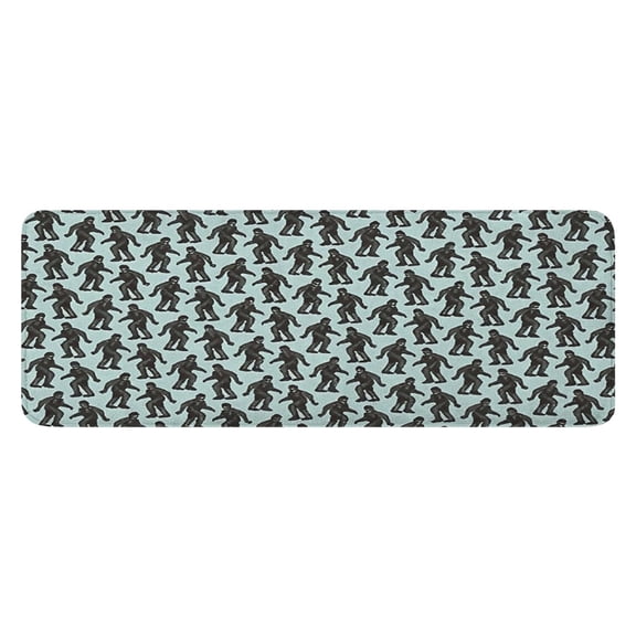 Blue Bigfoot Pattern Kitchen Rug Mat,Kitchen Runner Rugs Non Skid Washable,Decorative Kitchen Floor Mats for Kitchen,Sink,Laundry,17"x47.2"