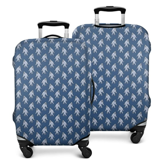 Blue Bigfoot Pattern Luggage Cover Fashion Suitcase Cover Baggage Covers Fit 25-28 Inch Luggage (Go Travel)