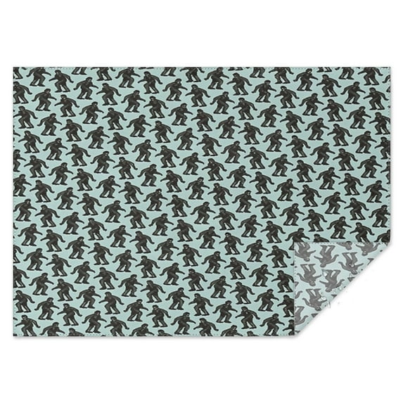 Blue Bigfoot Pattern Rectangle Tablecloth 60"x84",Waterproof Polyester Rectangle Table Cloth, Wipeable Spillproof Polyester Tablecloth for Dining, Camping, Indoor and Outdoor