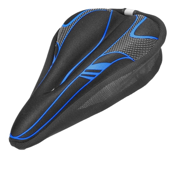 Blue Bike Seat Cushion, Memory Form Padded Bike Seat Cover, Soft Bicycle Saddle Pad for Men Women Comfort Peloton Mountain Exercise Road Cycling