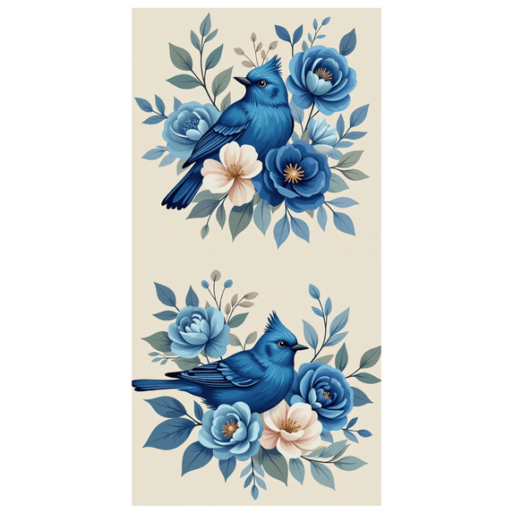 Blue Bird Floral Design Banner Background Backdrop Party Decorations Photography Props Garden Party Spring Celebration Home Decor