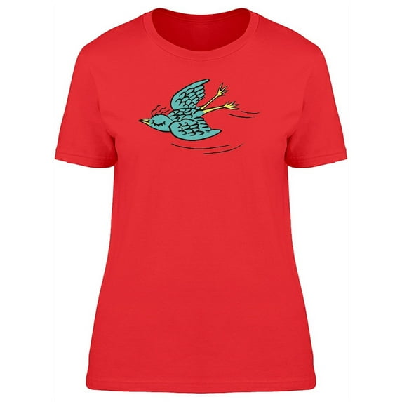 Blue Bird Flying Closed Eyes T-Shirt Women -Image by Shutterstock, Female x-Large