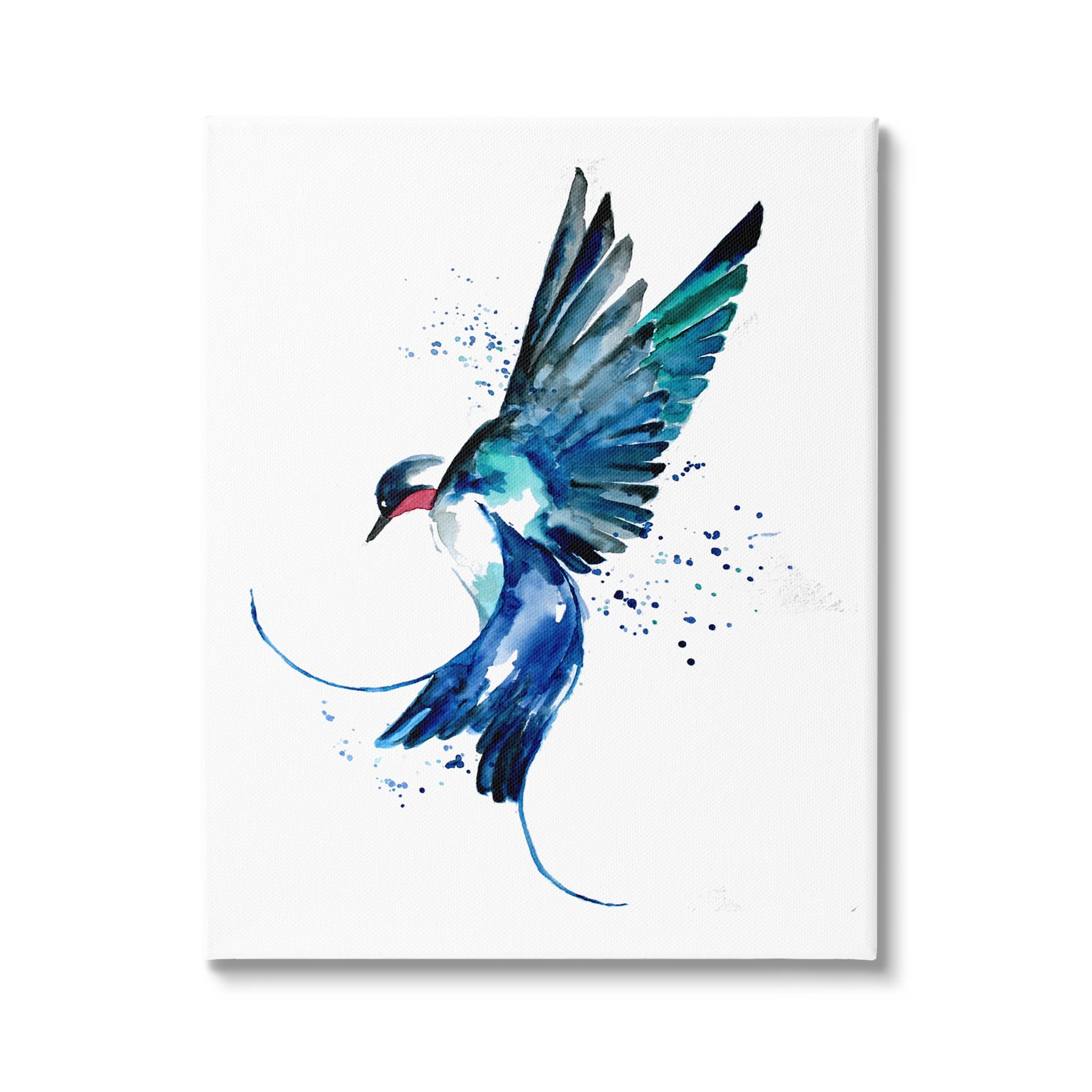 Blue Bird Flying Wings Animals & Insects Graphic Art Gallery Wrapped Canvas Print Wall Art