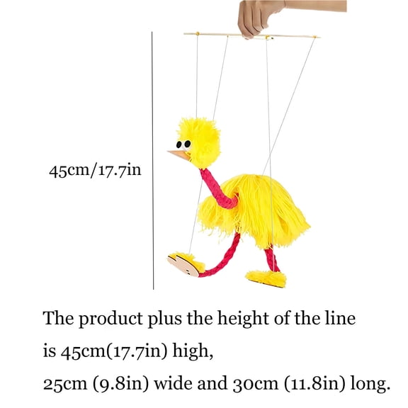 Blue Bird Marionette String Puppet Interactive Ostrich Hand Puppets for Kids Creative Educational Role Play Toys Parent Child Interactive Game Puppets