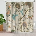 thumbnail image 1 of Blue Bird Shower Curtain, Boho Floral Shower Curtains Beige Spring Flower Bathroom Decor Bohemian Khaki Fabric Bathroom Accessories 69X70IN, 1 of 3