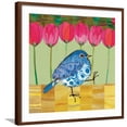 thumbnail image 1 of Art.com Blue Bird - Tulips Art Print by Robbin Rawlings, Brown Frame Wall Art, 29" x 29", 1 of 5