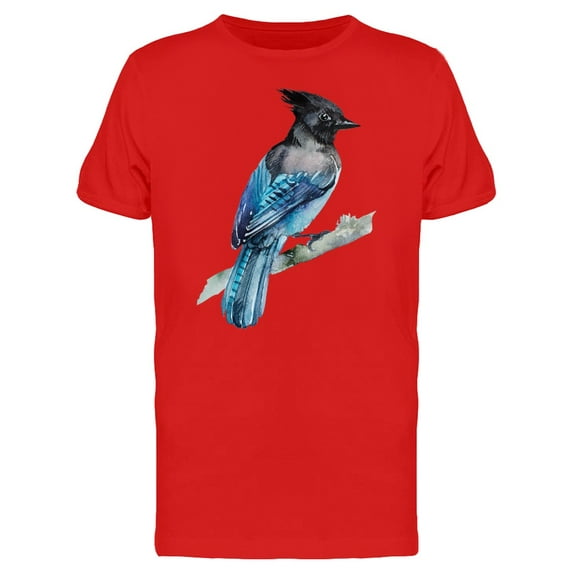 Blue Bird Watercolor T-Shirt Men -Image by Shutterstock, Male Large