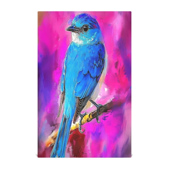 Blue Bird on A Branch Decorative Waffle Towel Kitchen Dishcloth 28x18in Multi-Use Tea Towel
