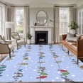 thumbnail image 1 of Blue Birds Area Rugs 5'x8', Washable Small Throw Rugs for Classroom Bedroom, Funny Cute Snowflake Wire Sparrow Indoor Outdoor Rug Non-Slip Low Pile Carpet Runner Reversible Floor Mats, 1 of 8
