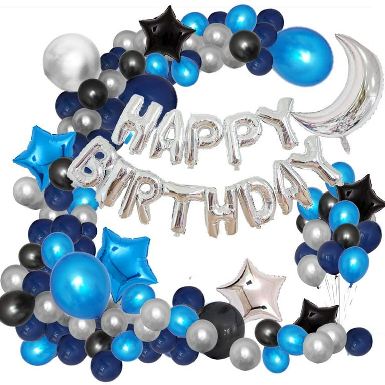 Black And Blue Party Decorations Happy Birthday Decorations For