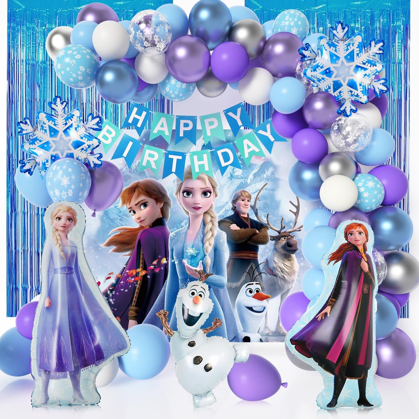 Blue Birthday Party Decorations Frozen Party Supplies 82 PCS Include — free download
