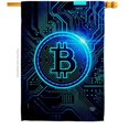 thumbnail image 1 of Blue Bitcoin Novelty Merchant 28 x 40 in. Double-Sided Decorative Vertical House Flags for Decoration Banner Garden Yard Gift, 1 of 1