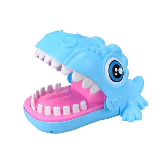 Blue Biting Finger Game Desktop Interactive Trick Toy Dinosaur Dog Hippo Shape Plastic Finger Bites Toy For Home Party Fun For Boys Girls