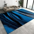 thumbnail image 1 of Blue And Black Area Rugs For Living Room, Abstract Texture Large Low Pile Bedroom Carpet, Indoor Soft Rug For Boy And Girls Room Dorm Home Decor 4 x 5ft, 1 of 6