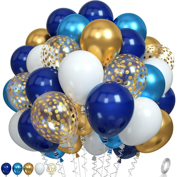 Blue and Black Balloons, Navy Blue and Silver Balloons Metallic Silver Dark Blue Balloons Black and Silver Latex Balloons Black Blue Balloons for Kids Adults Birthday Space Party Wedding Baby Shower