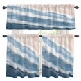 thumbnail image 1 of Blue Black Beach Waves Kitchen Curtains Valances and Tiers Set of 3 Nautical Coastal Abstract Gradient Ocean Wave Tier Curtains and Valance with Rod Pocket for Small Windows, 27.5"x24", 1 of 9
