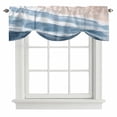 Blue Black Beach Waves Tie Up Valance Curtains Nautical Coastal ...