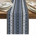 thumbnail image 1 of Blue Black Boho Table Runner Vintage Tribal Striped Southwestern Tablerunners 13 x 108 Inch, Table Decorations Tabletop Scarf for Summer Gathering Holiday Farmhouse Kitchen Dining Decor, 1 of 8