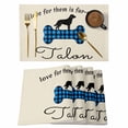 thumbnail image 1 of Blue Black Buffalo Checkered Placemats Set of 6, Bones Cute Dogs Pets Placemats for Dining Table, Place Mats for Kitchen Tabletop, Waterproof Wipeable Dining Table Mats Set, 1 of 9